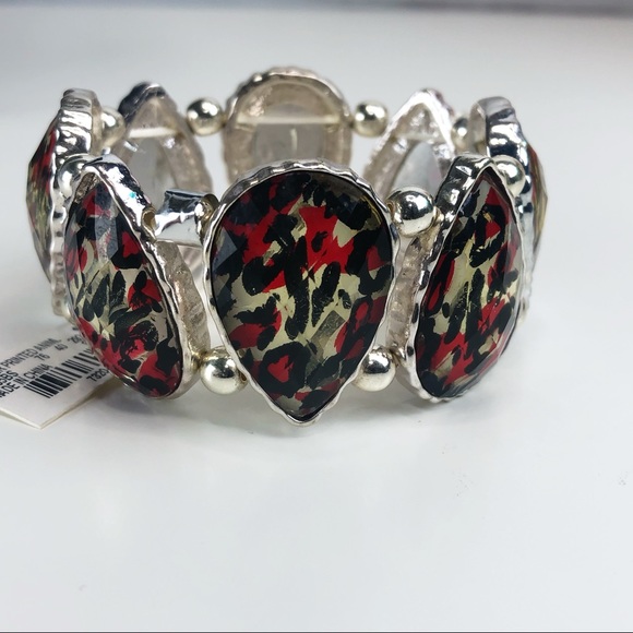 NWT Animal Print Teardrop Stretch Bracelet - Picture 2 of 3